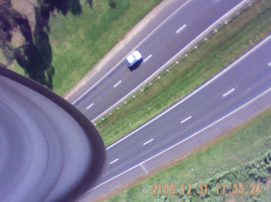 Aerial footage still highway
